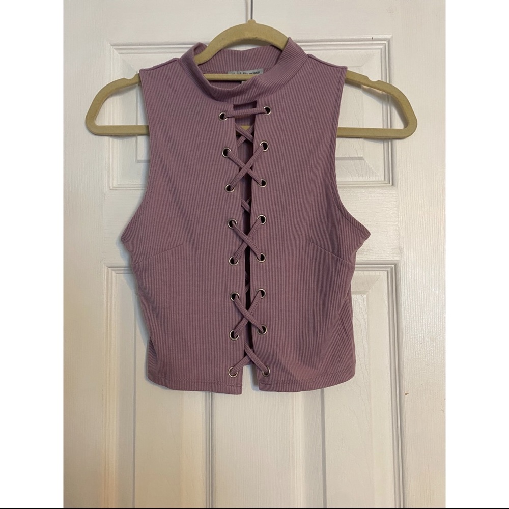 Light Purple X Strappy Crop Top | Size S
